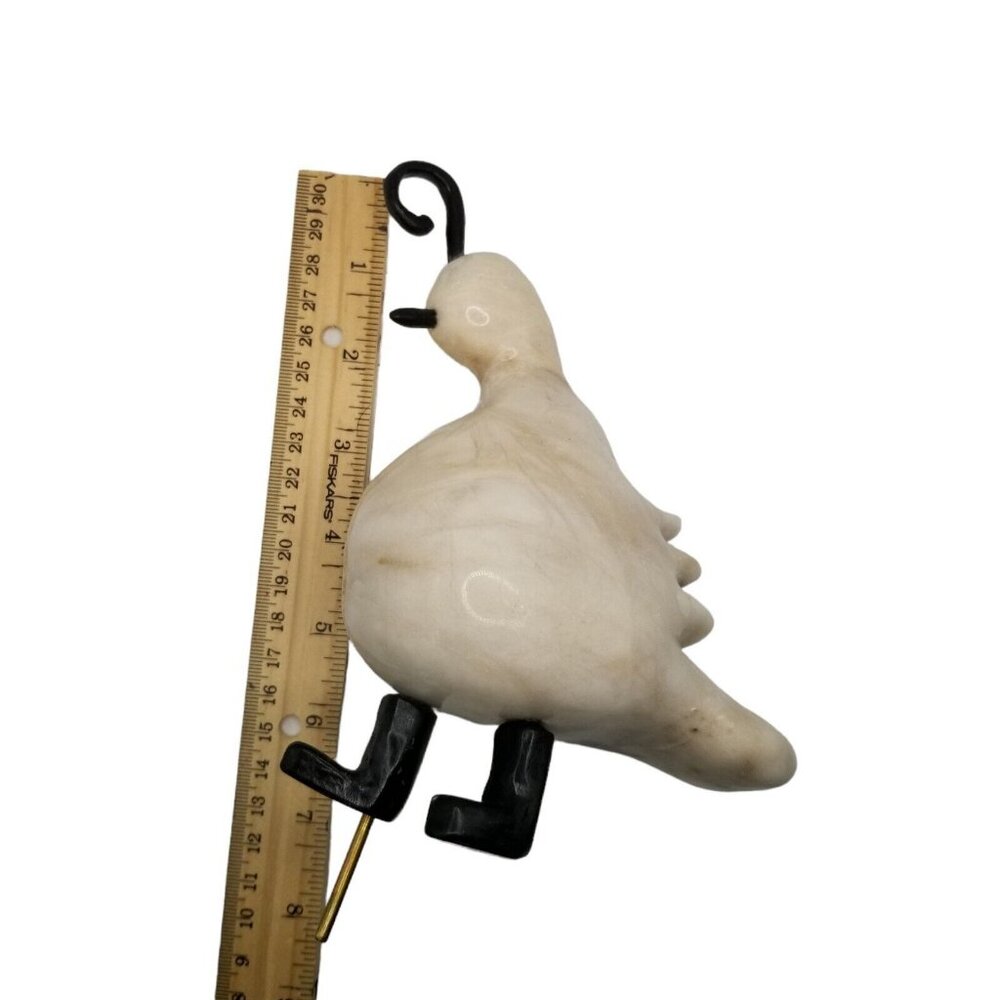 Hand Carved Marble Stone & Wood Quail Bird Art Sculpture Stone Statue Figurine - Picture 7 of 7